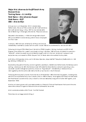 A preview of a PDF biography for de Kruijff, Arie Johannes